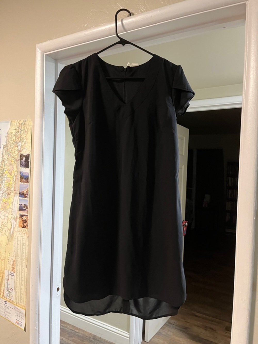 Japna Black Mini Dress with Short Sleeves